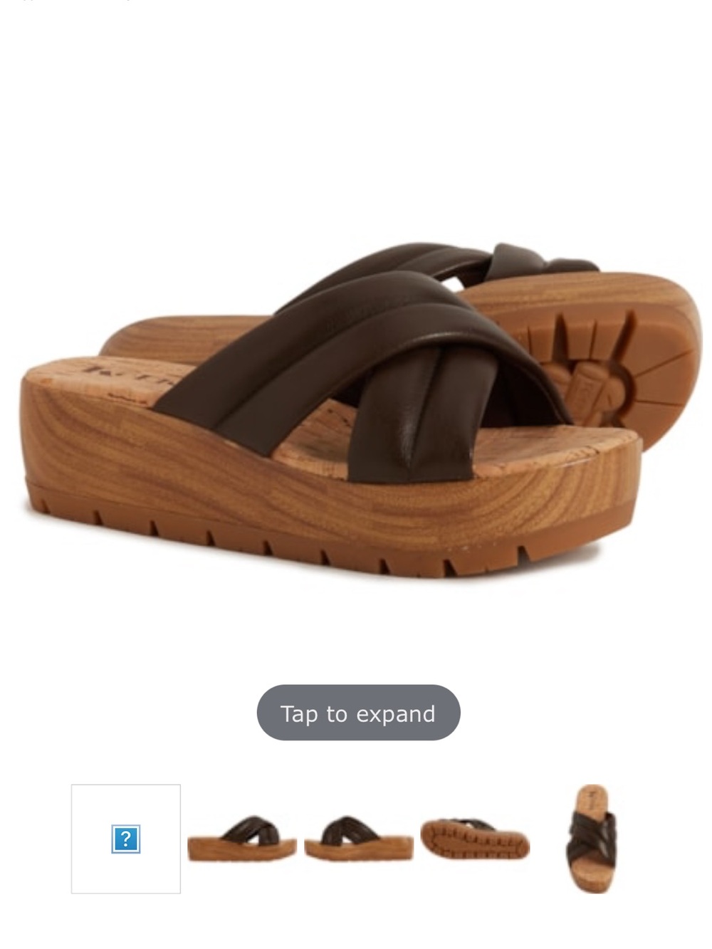 Korks by Kork-Ease Women's Faithe Dark Brown Crisscross Platform Slide Sandals